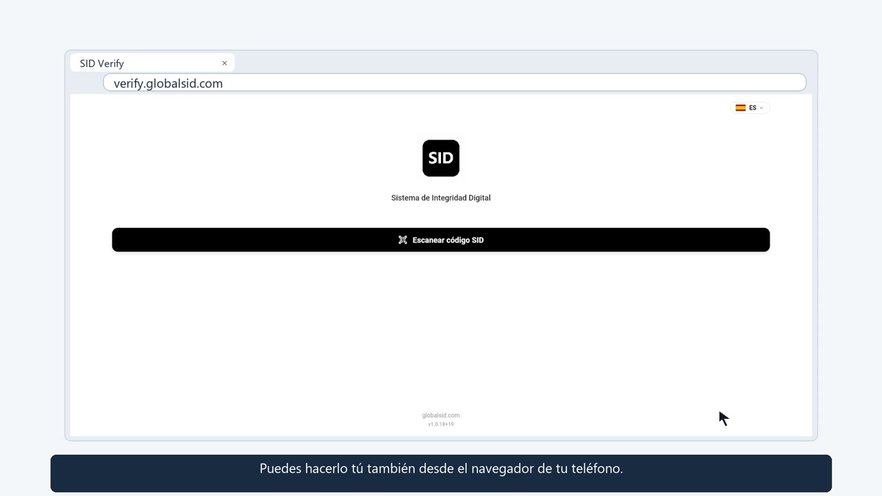 Demostración de la verificación de un documento en SID Verify